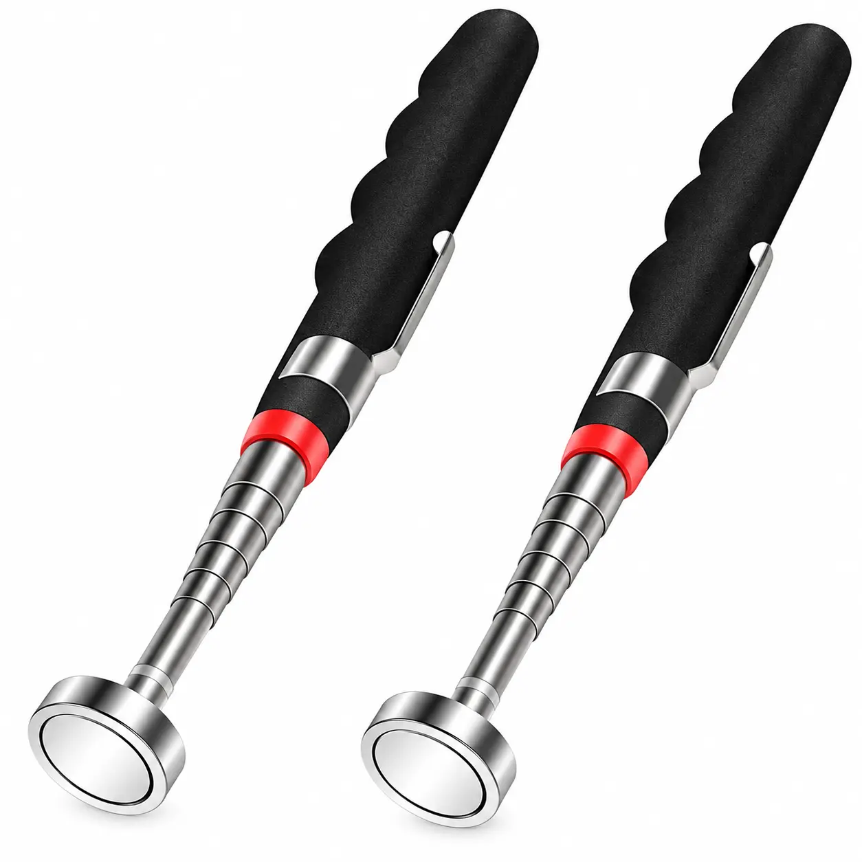 2-Piece Telescoping Magnetic Pickup Tool, 30-Inch Extendable Magnetic Retrieval Tool with Non-Slip Grip