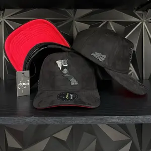 Baja California México SnapBack hat-black/red suede