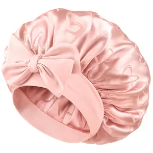 YANIBEST Double Layer Silk Satin Bonnet for Sleeping Women Printed Pattern Satin Bonnet with Tie Band for Women Curly Natural Hair Elastic Tie Band for Curly Hair Night Cap TikTokShopBlackFriday