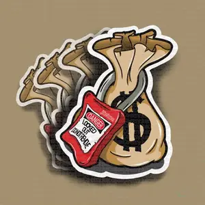 Money Lock Out Sticker, Hard Hat Sticker, Great for hardhat Sticker, Vinyl Sticker, Bookish Sticker, Book Sticker, Laptop Sticker, Tumbler sticker, Water bottle sticker