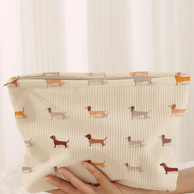 Cute Dog Pattern Makeup Bag, Lightweight Multi-functional Fashionable Cosmetic Storage Bag, Travel Makeup Bag for Women & Girls, Cosmetics Bag, Makeup Pouch, Cosmetic Travel Bags