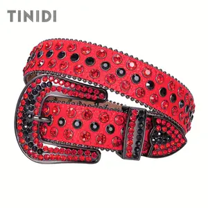 Western Rhinestone Belt for Men & Women | Sparkling Adjustable Cowboy Gift with Skull Buckle - Perfect for Jeans, Boots, Country Concerts & Rodeo Events