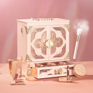 Butterflies & Blossoms" Luxury Vanity Table Set - An Elegant Makeup Dresser with Mirror, Exquisite Gift Box for Her