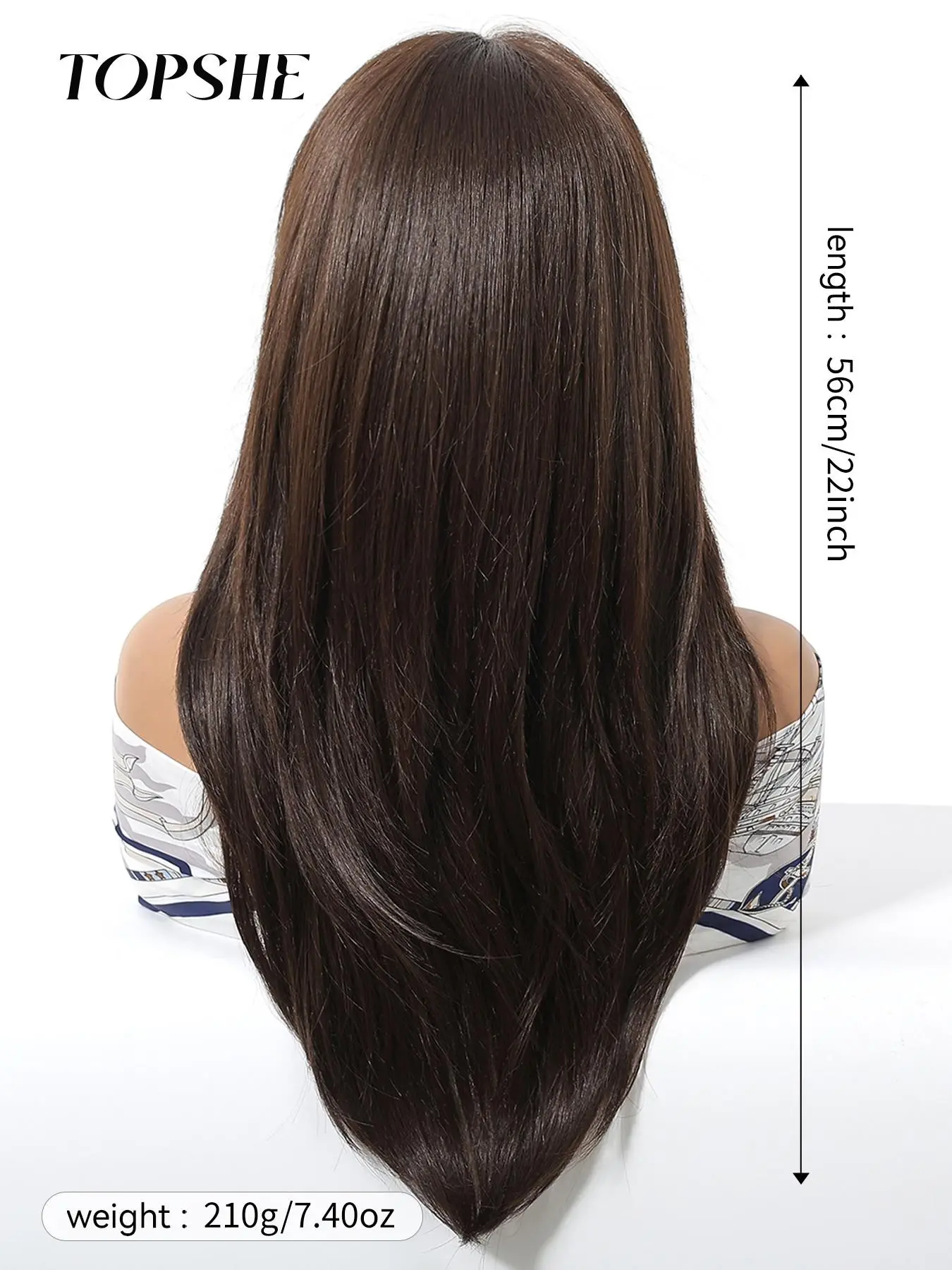Topshe 13x6 HD Lace Front Wig with Layers, Premium Synthetic 