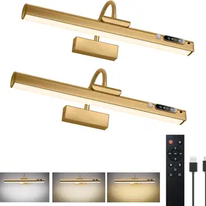 2-Pack Rechargeable Wall Lamps, Ambient Dimmable LED, Remote Control, Wireless Installation, USB Charging, Indoor Lighting for Bedroom & Study Room, Rechargeable Wall Sconces