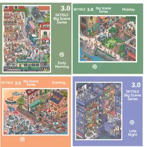 SKYISLE Sticker Scenes Volume 3.0: Big Scene Series - 4 Scenes to Choose From - Comes with Tweezers