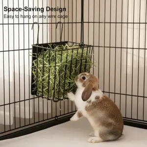 Guinea Pig Hay Feeder, Rabbit Hay Feeder, Metal Frame Hay Rack, Durable Animal Feed Holder, Easy to Clean, Perfect for Small Pets