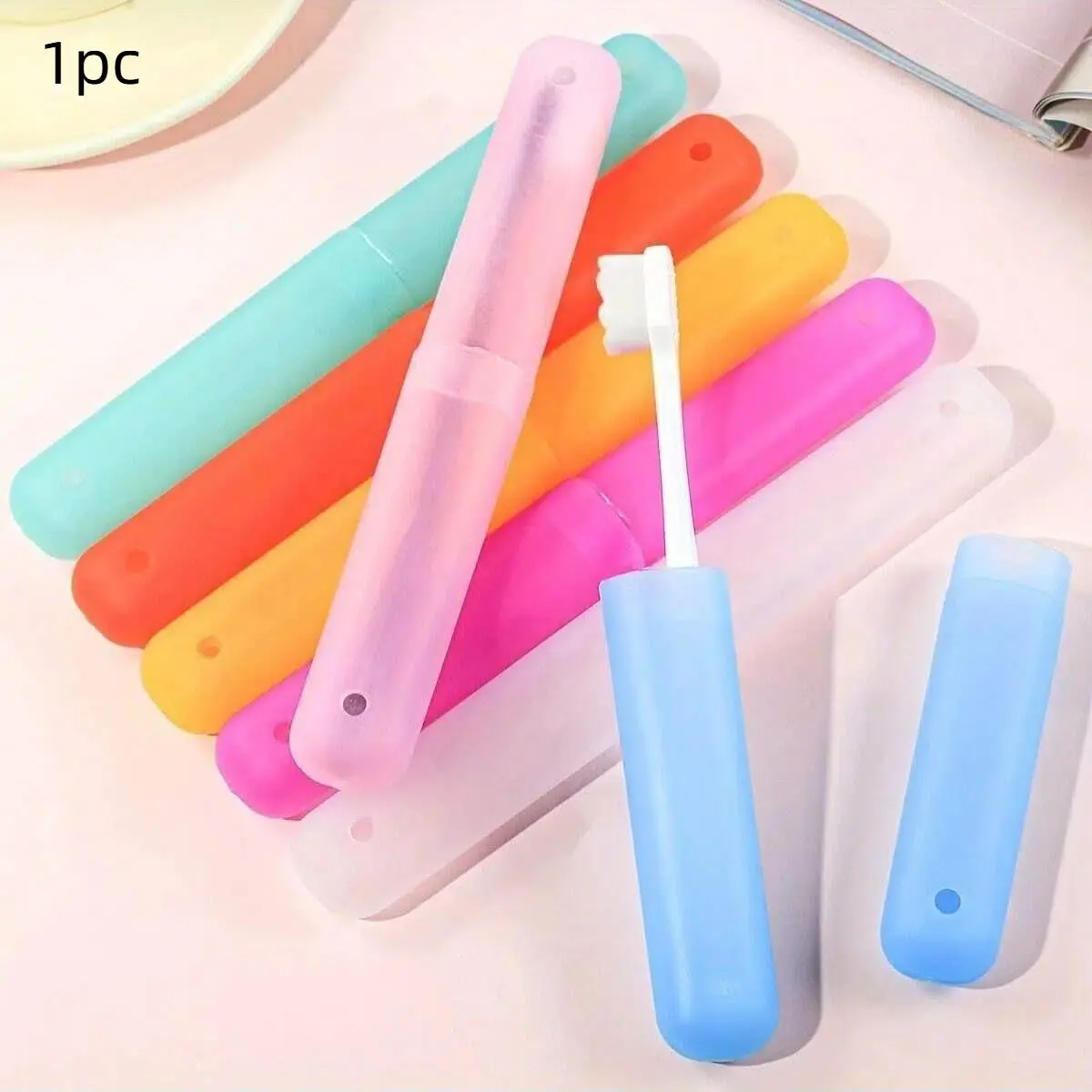 Portable Toothbrush Cases, Travel Size Multi-Color Scrub Toothbrush Holders, Toothbrush Storage, Compact Carrying Cases for Easy Travel, Random Colors, Toothbrush Organizer