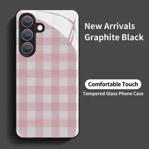 Phone Case - A Classic Cozy Texture Fabric Phone Case with Pink Gingham Checks, Designed for Samsung Galaxy S26 S25 S24 S23 S22Pro S21 S20 Fe Plus Ultra Pro A56 A55 A54 A53 A52 A51 A36 A35 A34 A32 A26 A25 A24 A23 A16 A15 A14 A06 A05 A03s