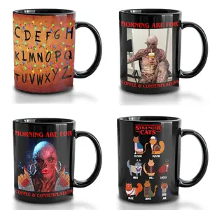 Stranger Things Funny Vecna Coffee Mug Mornings Are Coffee And Contemplation Mug Hawkins Upside Down Inspired Cup Gift for Fans Colleague Vintage Novelty Office Mug