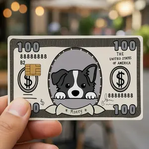 (2 Pack) Funny Cartoon Dog Debit Card Skin High-Quality Vinyl Card Decal Credit Card Cover Scratch-Resistant Water-Resistant Everyday Accessories