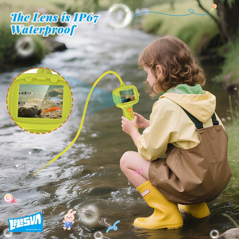 2026 Upgraded Kids Endoscope Camera with Storage Bag – LELESUN Borescope Snake Camera with 2.4" HD IPS Screen, 8 LED Lights, IP67 Waterproof STEM Toy for Science Exploration, Gift for Boys Girls Age 4–10