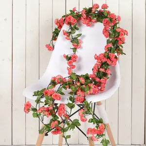 Artificial Rose Fake Flower Vine Balcony Hanging Basket Vine Chair Decoration Ceiling Air Conditioner Pipe Decoration Flower Vine Strip Covering and Wrapping Realistic Outdoor Silk Daisy Flowers