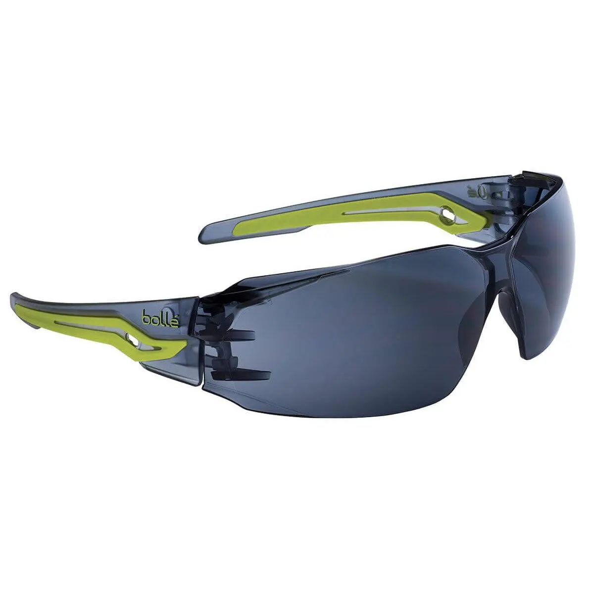 Bolle Silex Safety Glasses - Construction Tools, Mining & Automotive Work Security Equipment, Gray-Yellow Temples, Smoke Anti-Fog Lens, Affordable, Fits Every Face, Affordability