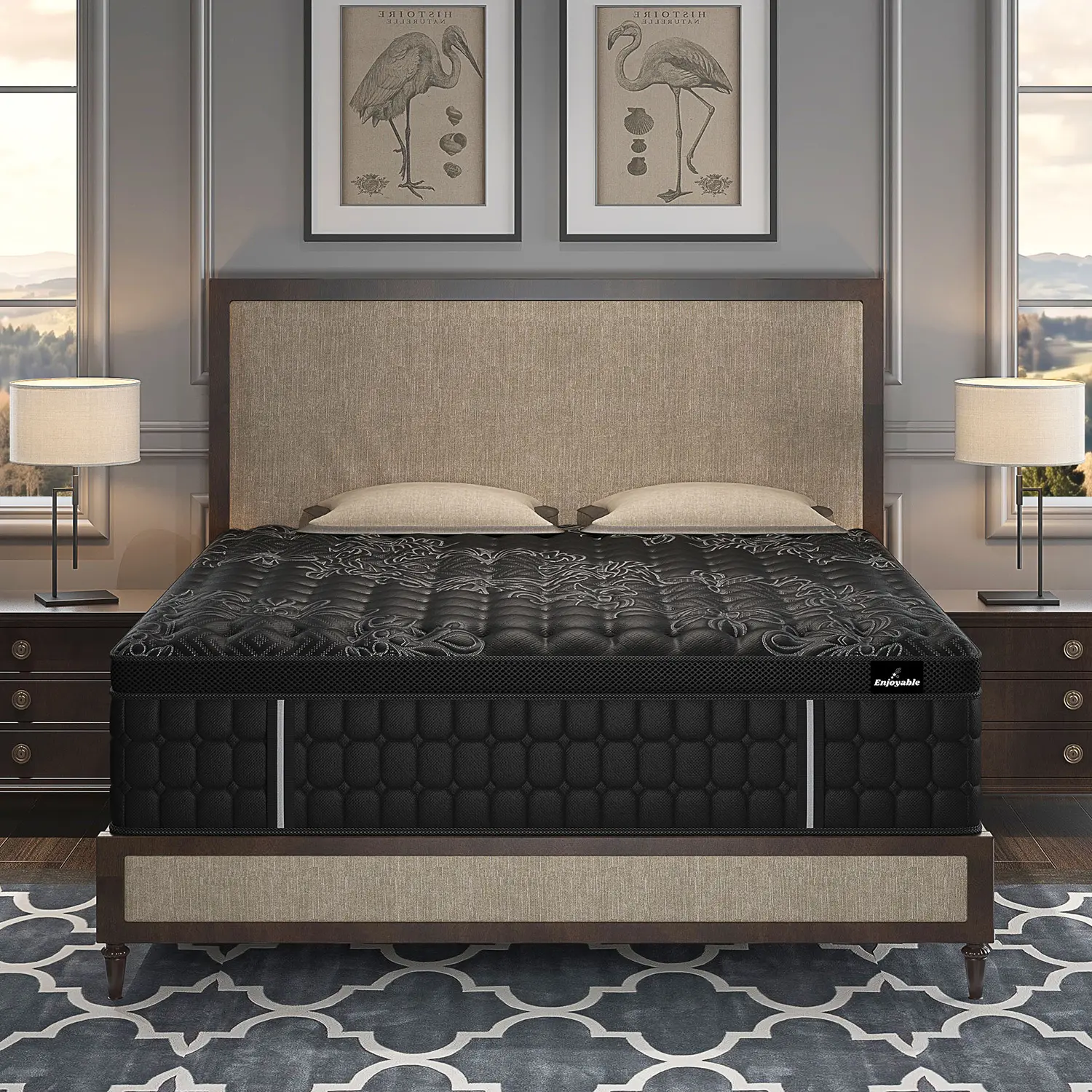 14" Twin Full Queen King Size Mattress in a Box Hybrid Pocket Spring Memory Foam, Medium Firm Ergonomic Mattress
