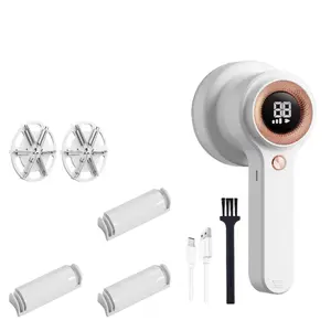 Electric Fabric Shaver & Lint Remover with LCD Battery Display 6-Blade 8000 RPM Motor Type-C Fast Recharge 3-Speed Control 179-Mesh XL Head & Hidden Lint Roller for Sweaters Upholstery