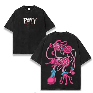 Mommy Long Legs Vintage Washed Graphic Tee | Poppy Playtime Horror-Inspired Shirt with Distressed Print, Soft Washed Cotton Texture, Creepy Toy Factory Artwork for Fans of Indie Games & Dark Streetwear Style hoodie