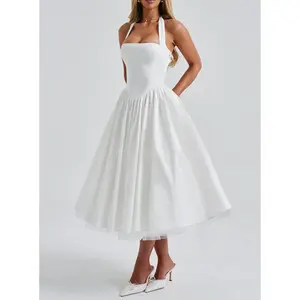 Elegant Puffy Skirt Evening Dress |   Lace Up Back Wedding Party Prom Gown