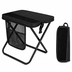 12" Portable Collapsible Stool - Folding Chair with Storage Pouch, Convertible Satchel for Hands-Free Carry & Supports 265Lbs, Ultralight for Hiking, Fishing, Camping, Festivals #SummerVibes
