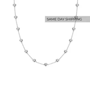 2CT Bezel Set Necklace