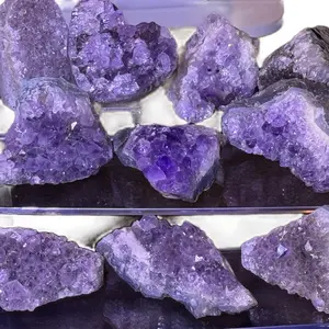 Raw Amethyst Healing Crystal, Natural Purple Stone Cluster for Home Decor, Meditation, Peace, and Aiding Sleep Disorders