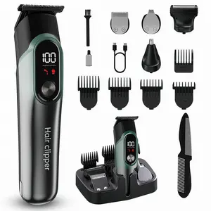 5 in 1 Electric Hair Trimmer Kit, 1 Box Wireless Rechargeable Hair Clipper with LED Display, Professional Hair Trimmer for Men, Hair Clipper Set