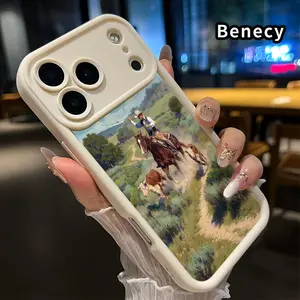 Phone Case for iPhone 17 Pro Max 16 15 14 Plus 13 12 Mini 11 XR X XS Air E Cowboy's Prairie Lasso Patterned Soft TPU Full Camera lens Protection Rugged Phone Cover