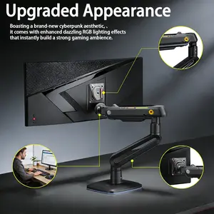 Gaming Monitor Mechanical Arm Load Up To 20 KG Heavy Duty Gaming Monitor Stand RGB Ultrawide Screen Desk Mount for 32 To 60 Inches Screen