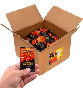 Sweet Gordito - 400 Units 100% Pure Raw Honey Packets for Office Coffee Break Natural Sweetener USA Origin Flavor