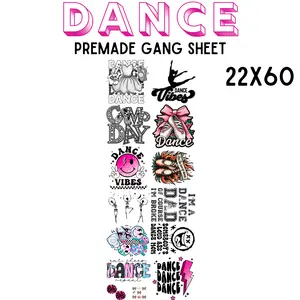 Pro Blanks Dance Pre-Made DTF Gang Sheet, 22x60 in, Soft Multi-Color Vibrant Art, Any Fabric-Compatible DIY Specialty Supply for Toys & Hobbies Projects
