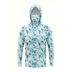 2025 Quick-Dry Camo - Men's Long Sleeve Outdoor Sports Hoodie with Sun Protection,  Acetate Polyester Sweatshirt oversized gym shirts Activewear Fabric