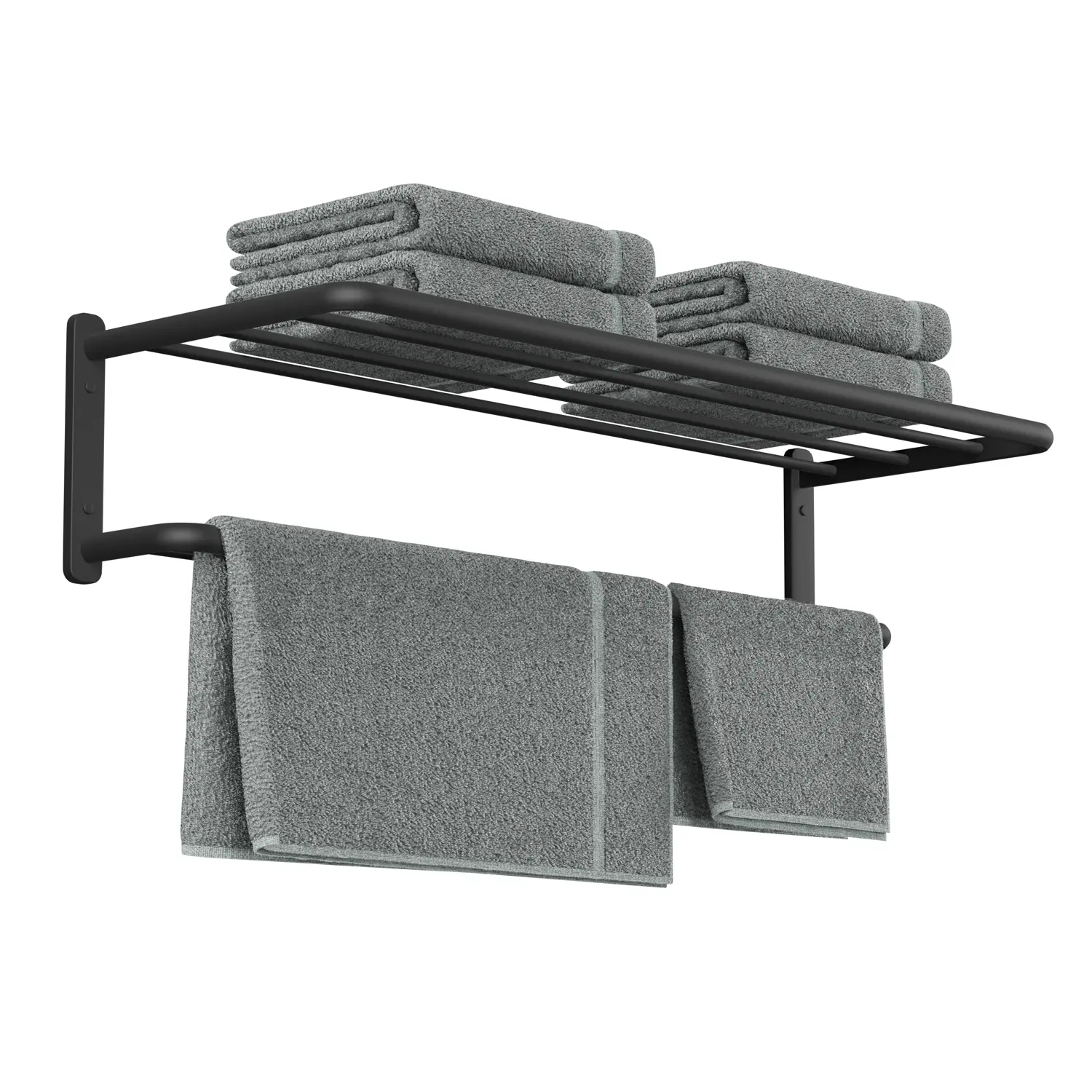 Kullavik Bathroom Towel Rack, Towel Holder with 6 Towel Bars, Wall Mounted Aluminum Alloy Towel Rack, Bathroom Accessories, Home Organizer for Bathroom