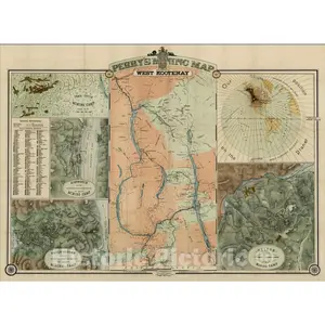 West Kootenay Mining District Map, 1893 - Historical Map Print
