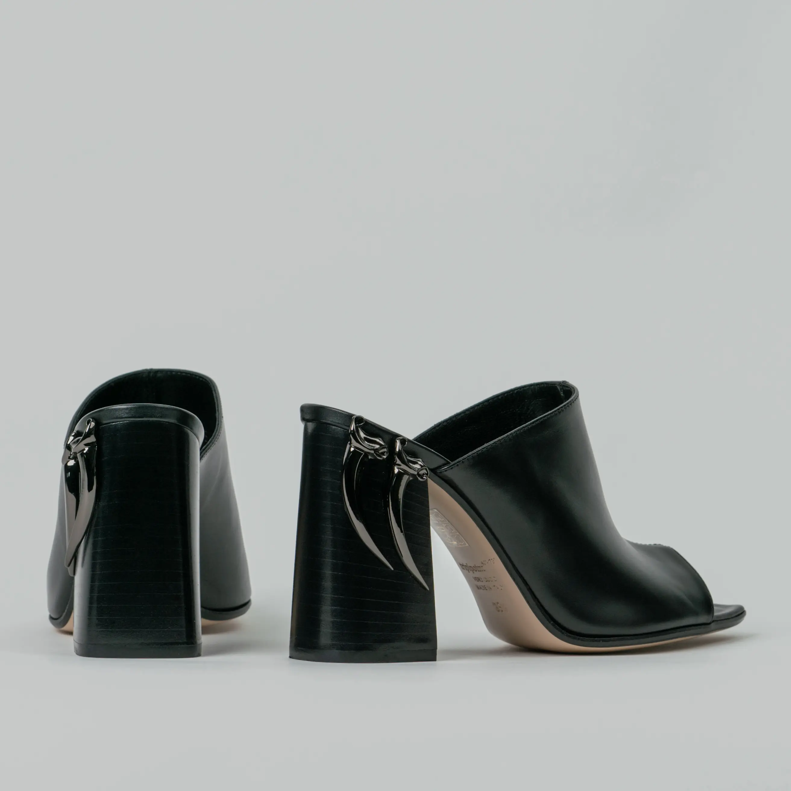 June leather slide with Talon details on heel, Triplpoint shoes