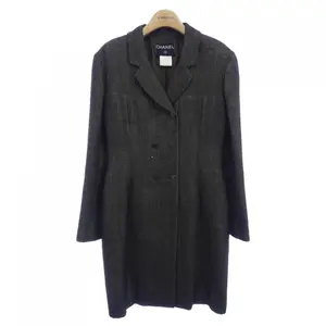 Pre-owned CHANEL Wool Small Leather Goods Coat