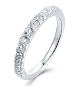 .925 Sterling Silver Half Eternity Cz Wedding Band Engagement Ring Sz 2-15 M2208