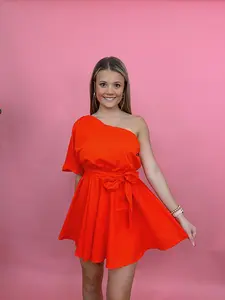 Made You Believe Romper- Orange