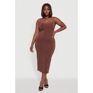 Plus Size Soft Knit Cami Midi Dress