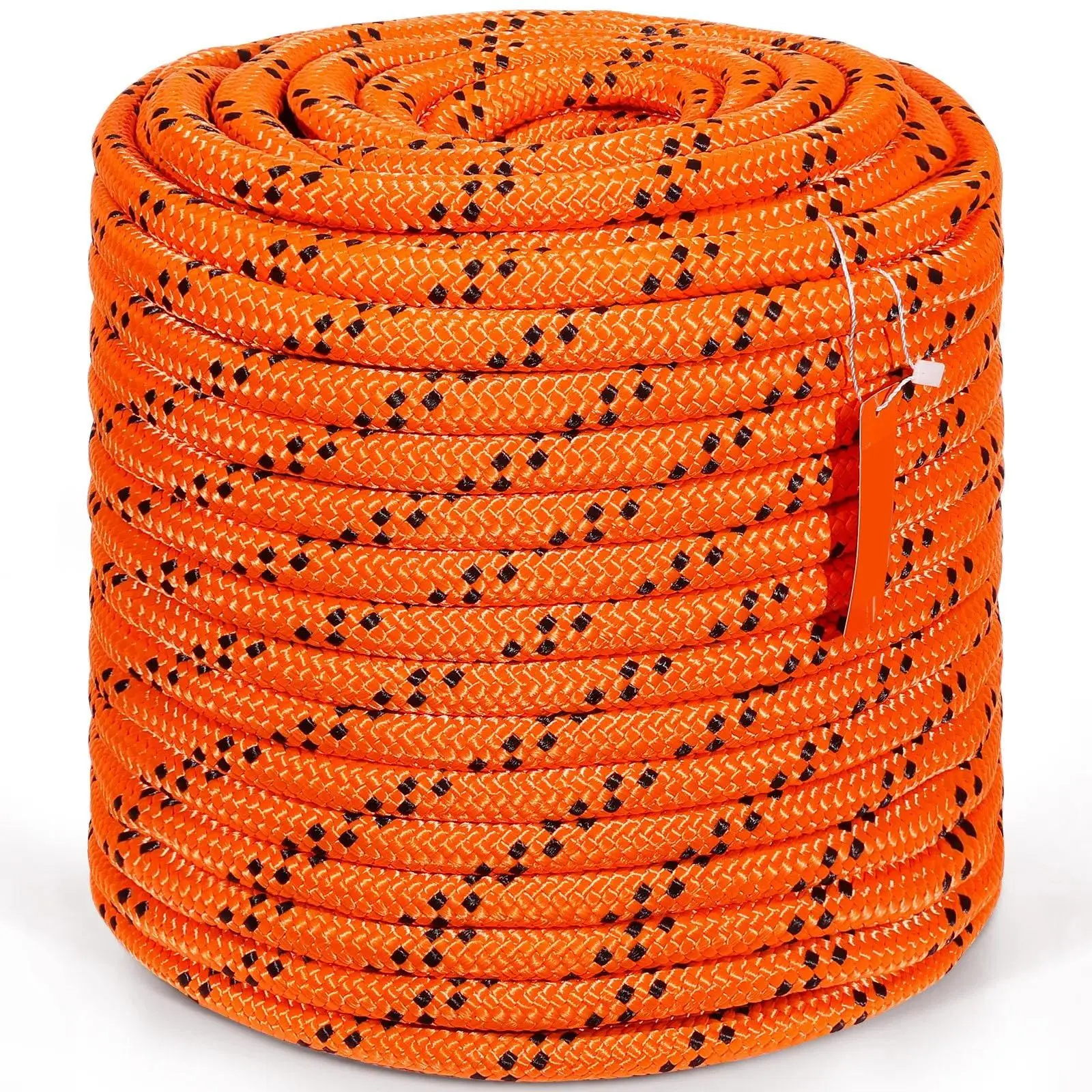 3/4 Inch x 220FT Double Braided Polyester Rope, 24 Strands 12700LBS High Breaking Strength Outdoor Rigging Rope, Heat-Sealed Anti-Fray Heavy-Duty Rope for Rock Climbing Hiking Camping Swing Rappelling Rescue