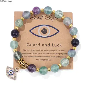 Evil Eye Protection Bracelet Collection — Natural Stones for Luck & Balance | Perfect for Women, Men & Empaths Trendy Jewellery Accessories Trendy Stack Adjustable Stretch Design, Ideal for Spiritual Daily Wear