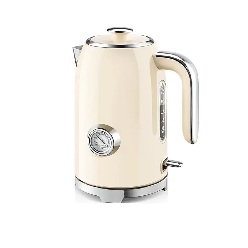 SUMETAS Electric Kettle - 57oz Hot Tea Kettle Water Boiler with Thermometer, 1500W Fast Heating Stainless Steel Tea Pot, Cordless with LED Indicator,