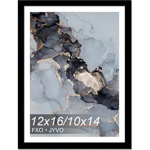 12x16 frame black display picture 10x14 with mat or 12 x 16 without mat wall hanging large picture frame for diamond art painting 30x40cm 1 pack