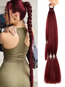 Long Braided Ponytail Extension with Hair Tie Fluffy Wrap Around DIY Hairpiece Heat Resistant Synthetic Natural Soft Lightweight Ponytail Extension for Women Weddings Parties and Festivals