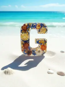 Custom LED Resin Letter | Real Dried Flowers | Personalized Floral, Clear Epoxy Resin | Family Decor Letter, Night Light, Birth Month Flower