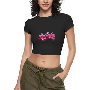 Custom Crop Top Custom Crop Tops for Women Funny Personalized Summer Shirts Black XS CWE0316WE1051