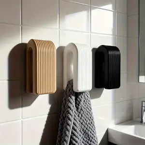Self-Locking Towel Hook, 3D Printed Wall-Mounted Storage Hook, No Drilling Required, Durable & Easy Install Bathroom Essentials Accessories, U Shaped Hook, No Drill Hooks