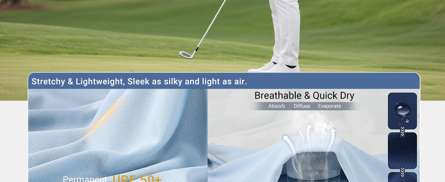 COOFANDY Men's Long Sleeve Polo Shirts Quick Dry Moisture Wicking Lightweight Golf Shirts Casual Collared Shirt