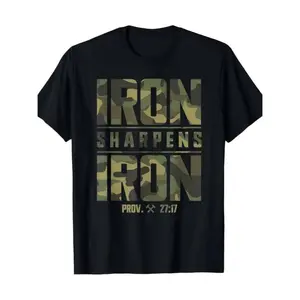 Iron Sharpens Iron Christian Men Camo Scripture Gym Workout T-Shirt- CottonFashion	Unisex T-shirts M-5XL