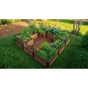 Walk-In Center Cross 12' x 12' Animal Barrier Raised Garden Bed - 2" Profile - GardenBLOX Classic