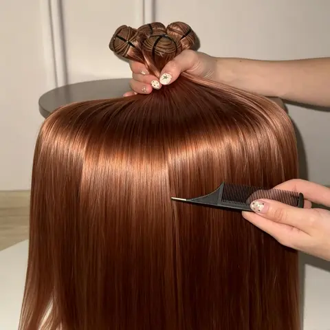 JOPEAR #30 Auburn Brown Vietnamese Bone Straight Raw Hair 100% Human Hair Unprocessed 3/4 Bundles Deal Thick Full Ends For Full Head Look